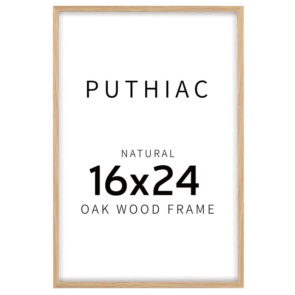 puthiac 16x24 solid oak frame edge-to-edge display for bold wall art