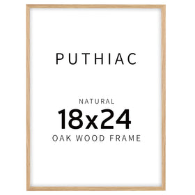 puthiac 18x24 solid oak frame with plexi front for edge-to-edge poster display