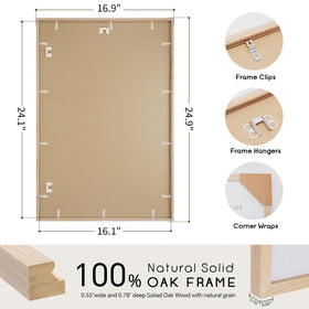 puthiac solid oak frame wall-mount horizontal or vertical for flexible decor