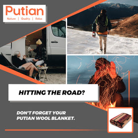 PuTian merino-wool blanket travel-friendly throw for camping or travel comfort.
