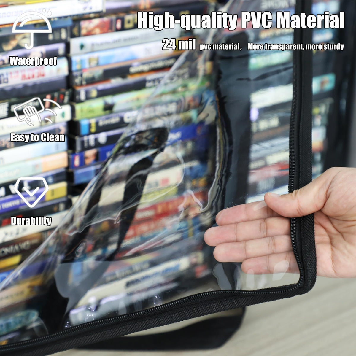 PUTNATRUE DVD storage bag easy to wipe clean after use