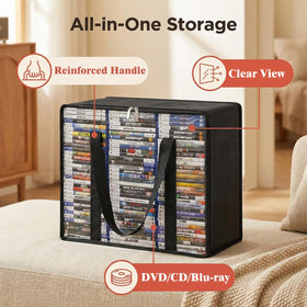 PUTNATRUE DVD storage bag side zipper access for easy retrieval