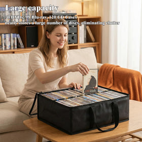 PUTNATRUE DVD storage bag stackable design for compact storage