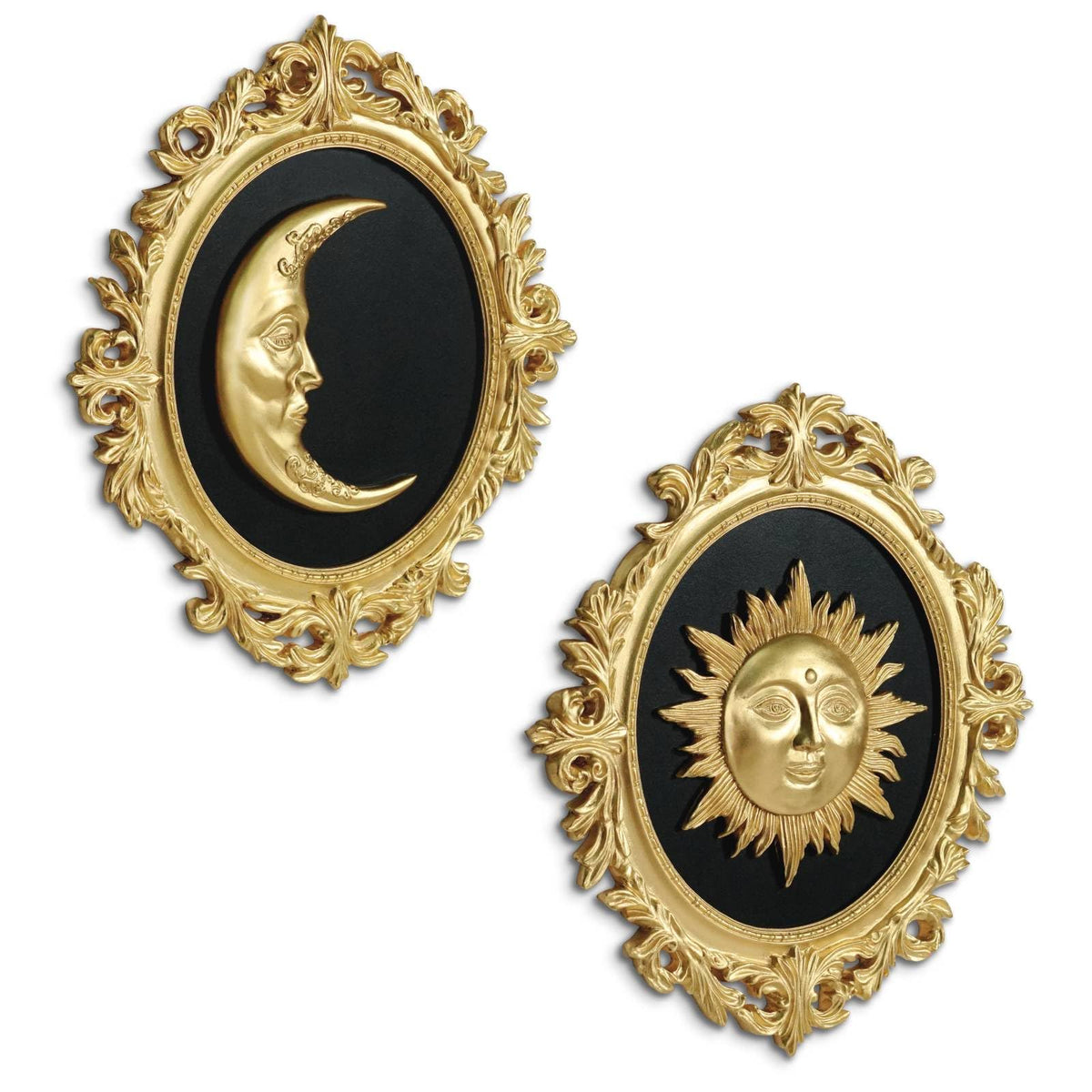 Putuo Decor Baroque Sun Moon oval relief decor elevates living room ambiance