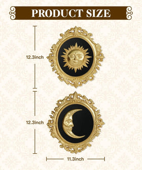Putuo Decor Baroque Sun Moon oval relief close-up shows textured 3D detail