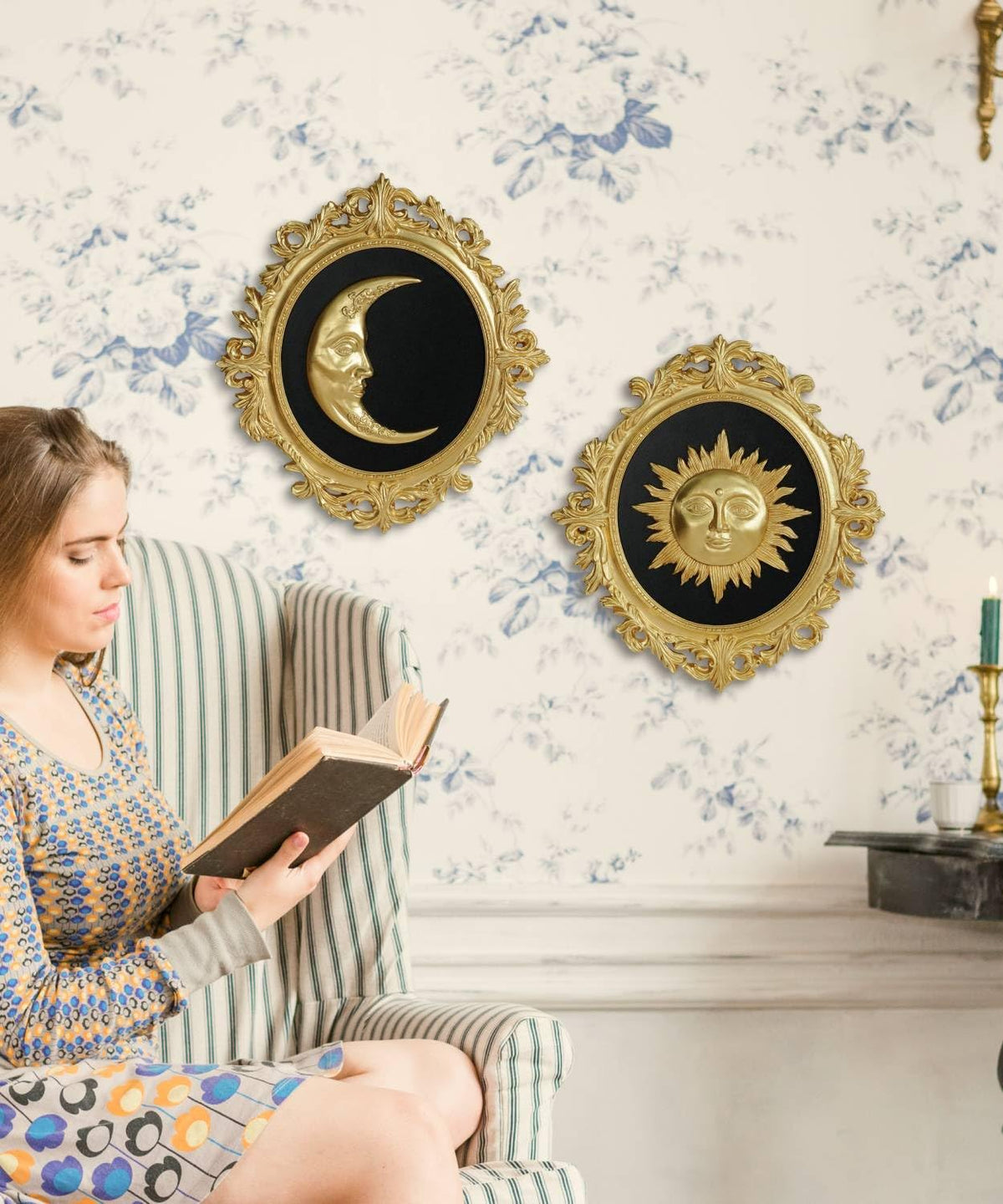Putuo Decor Baroque Sun Moon oval in hallway with classic charm