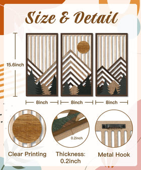 Putuo Decor boho mountain wall art panel 2 enhances natural texture and depth on walls