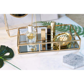 PuTwo Tray Mirror with mirrored bottom for tidy cosmetics display.