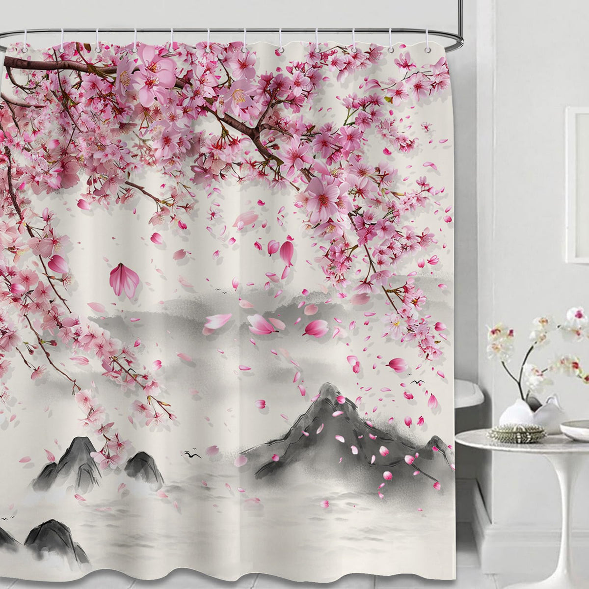 Puuiui anime-inspired design complements modern bathroom aesthetics.