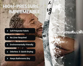 Puuiui shower curtain with hooks included supports quick, stable installation