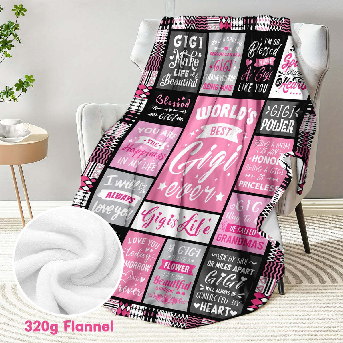 PVDSAVE Cozy living room setup featuring Gigi blanket as decor