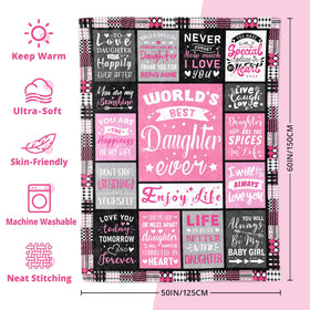 PVDSAVE Daughter Life Blanket 50x60 bedroom décor adds warmth and a personal touch.