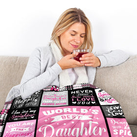PVDSAVE Daughter Life Blanket 50x60 closeup shows plush fleece texture and softness.