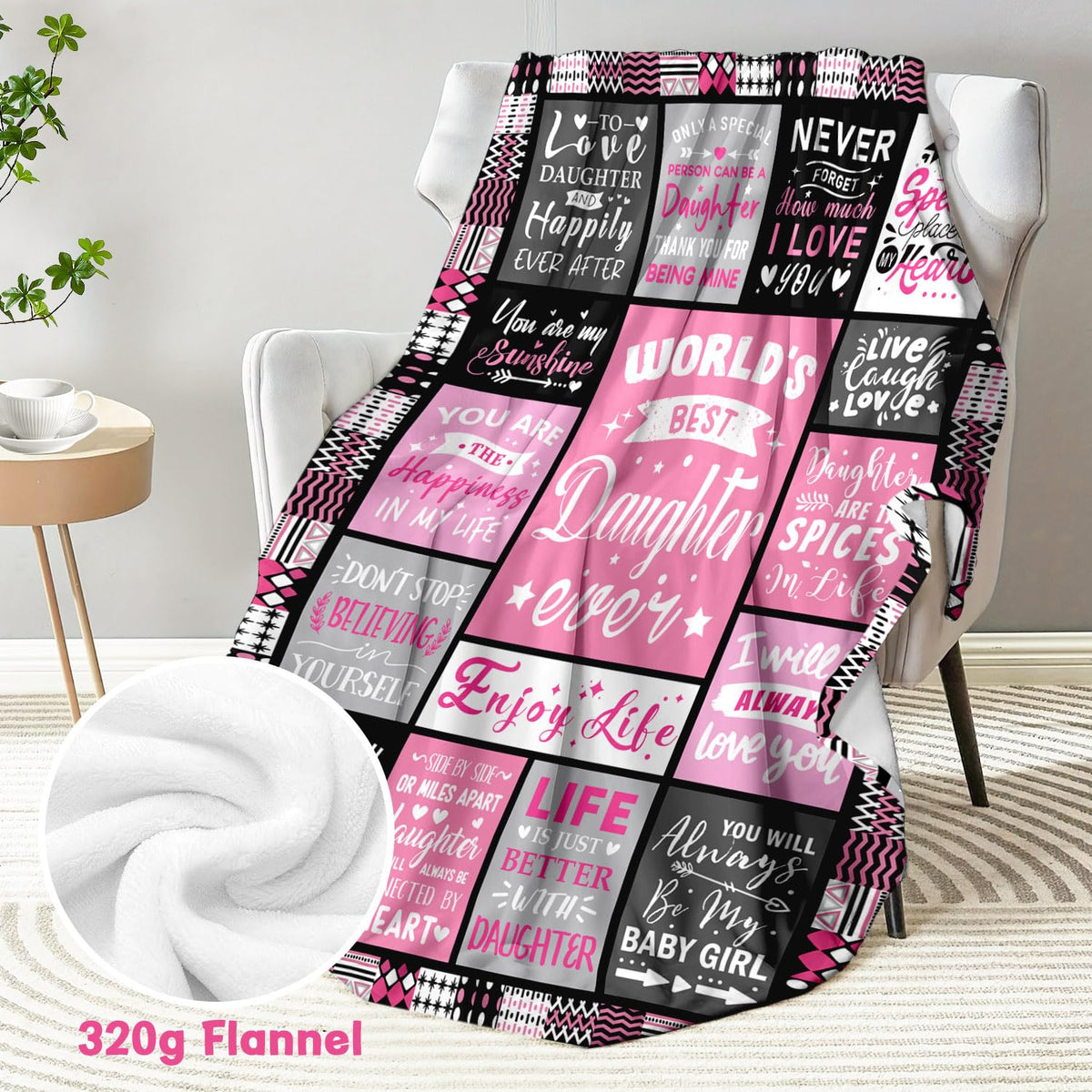 PVDSAVE Daughter Life Blanket 50x60 gift-wrapped presents a thoughtful surprise.