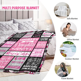 PVDSAVE Daughter Life Blanket 50x60 travel-ready for cozy moments on the go.