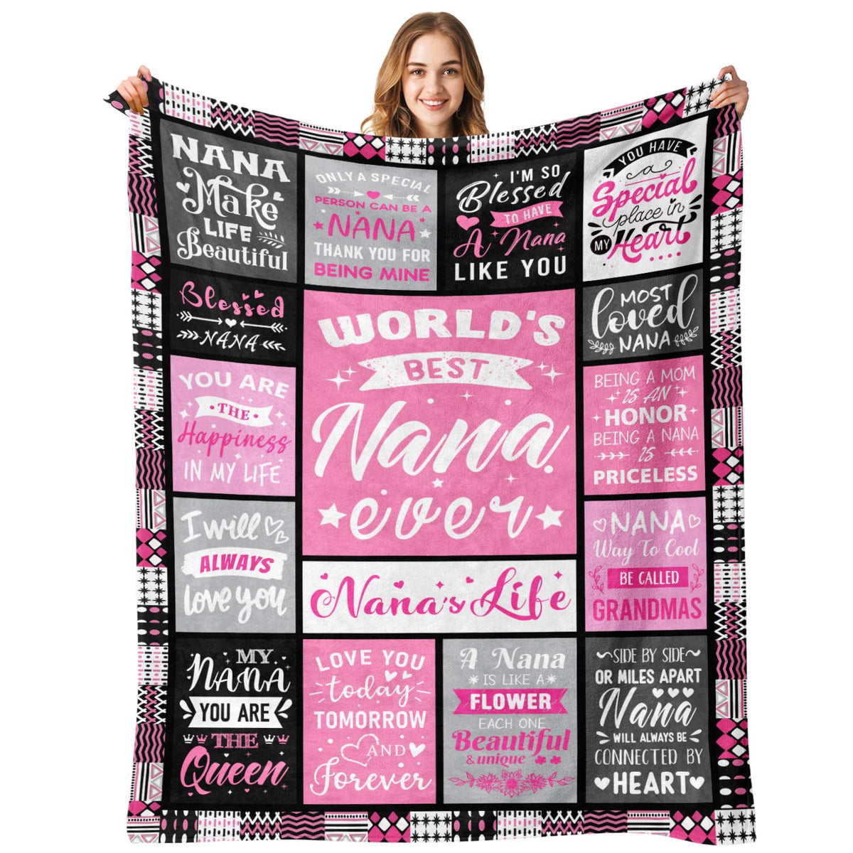 PVDSAVE Nana blanket folded on sofa for cozy warmth and soft texture.