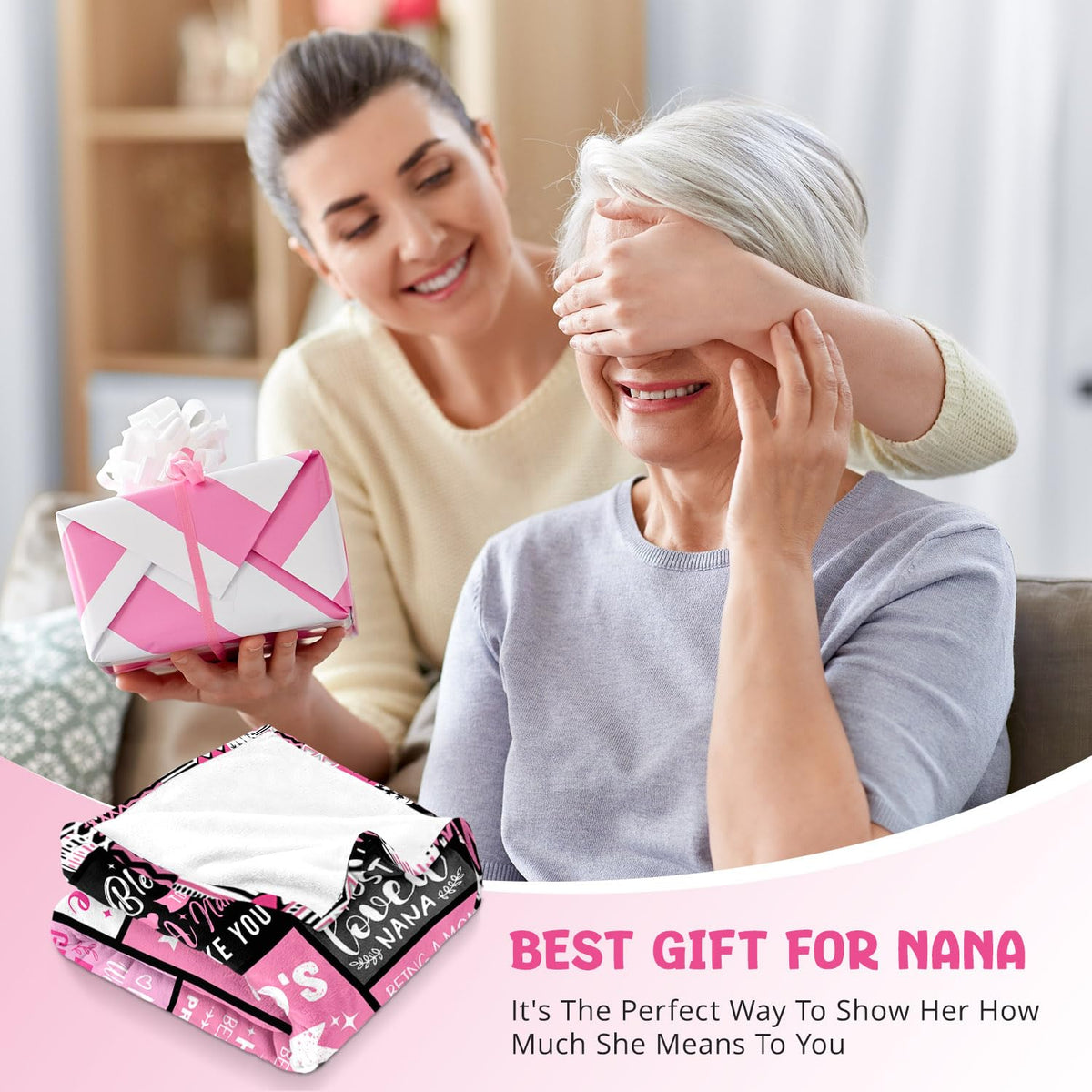 PVDSAVE Nana blanket with heart design makes a thoughtful gift idea.