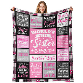 PVDSAVE Sisters Life Blanket 50x60 draped for cozy warmth during relaxing evenings.