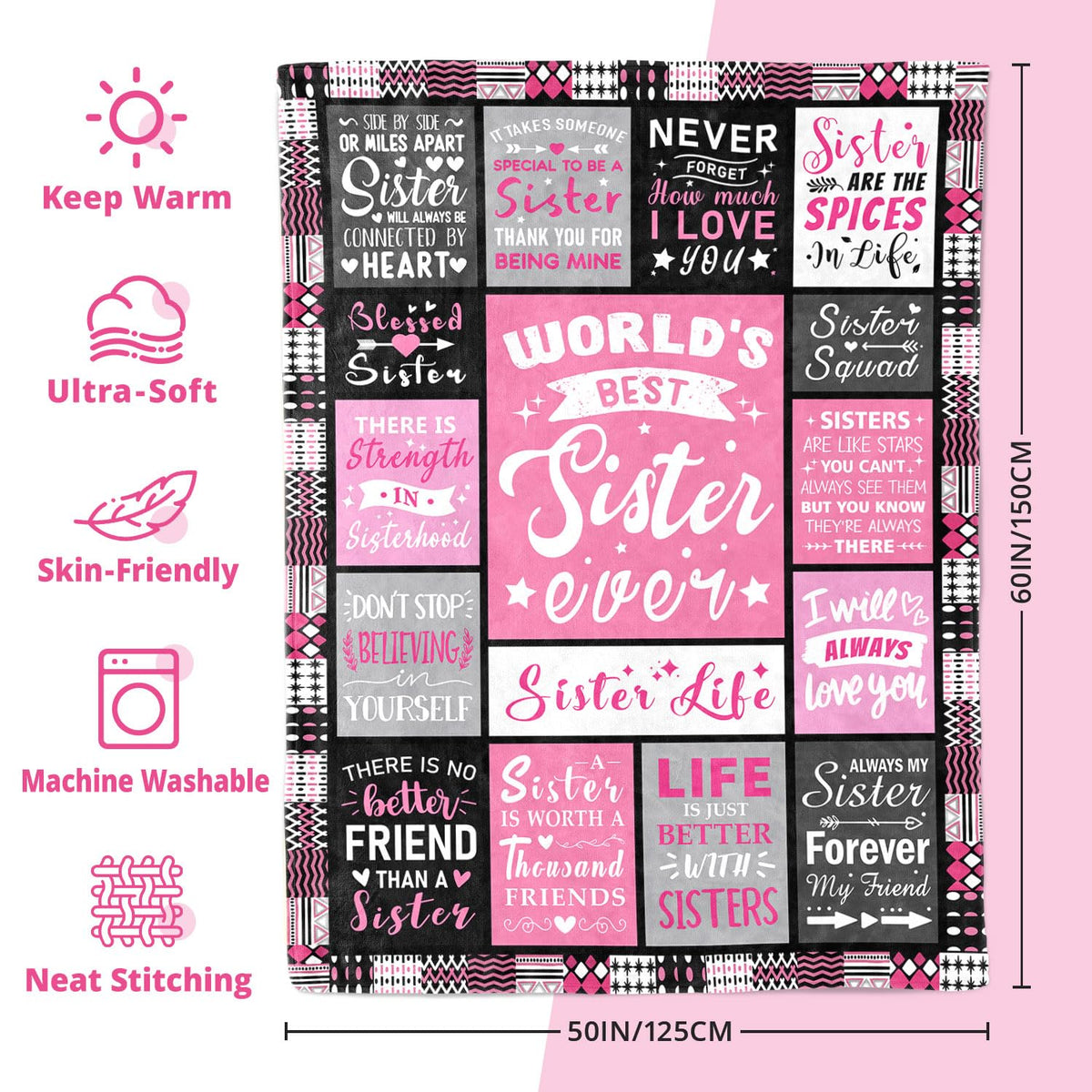 PVDSAVE Sisters Life Blanket gift-ready packaging ready for gifting.