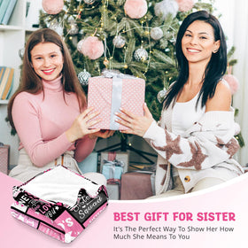 PVDSAVE Sisters Life Blanket soft fleece on sofa for movie-night comfort.
