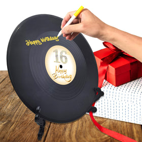 pwvsayjcj vinyl record sign-in poster brightens any birthday celebration