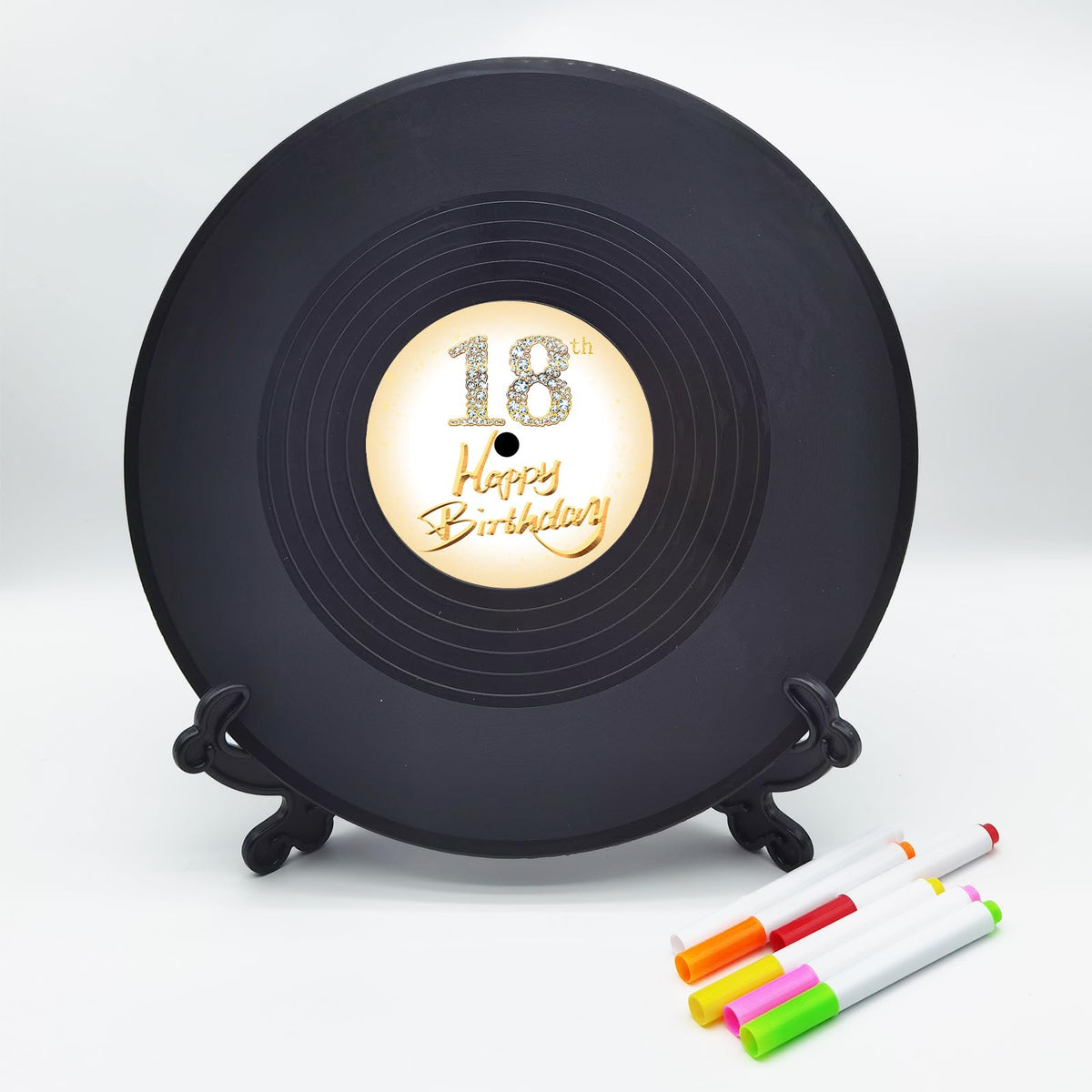 pwvsayjcj vinyl record sweet 18th signing scene with guests, creating cherished messages.