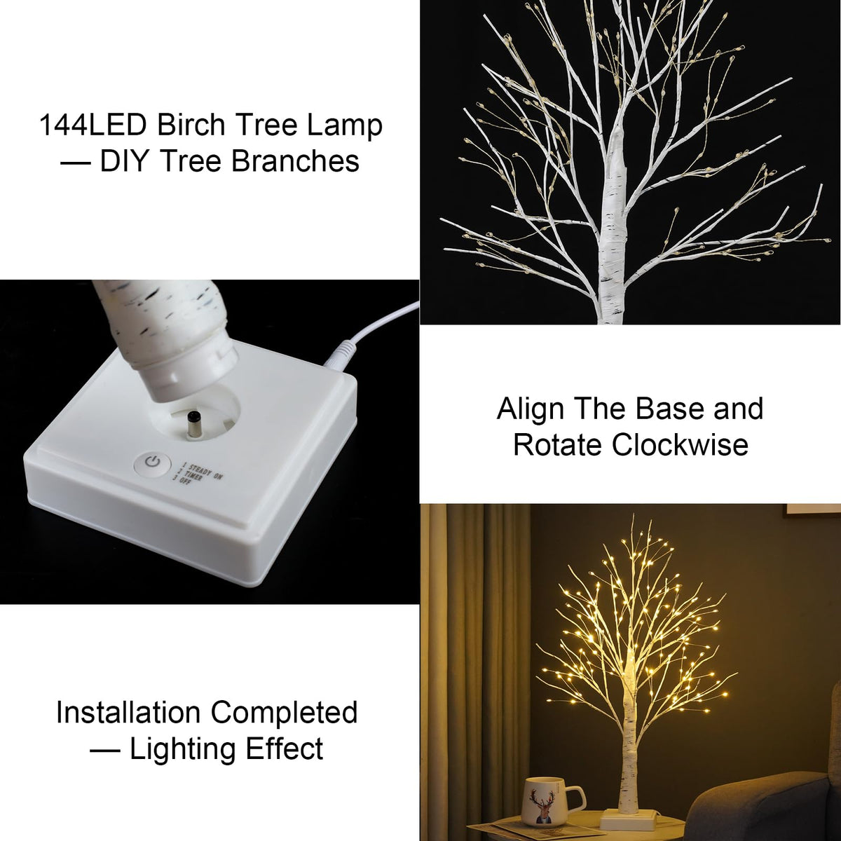 PXBNIUYA 144 LEDs create a bright, twinkling glow on shelves.