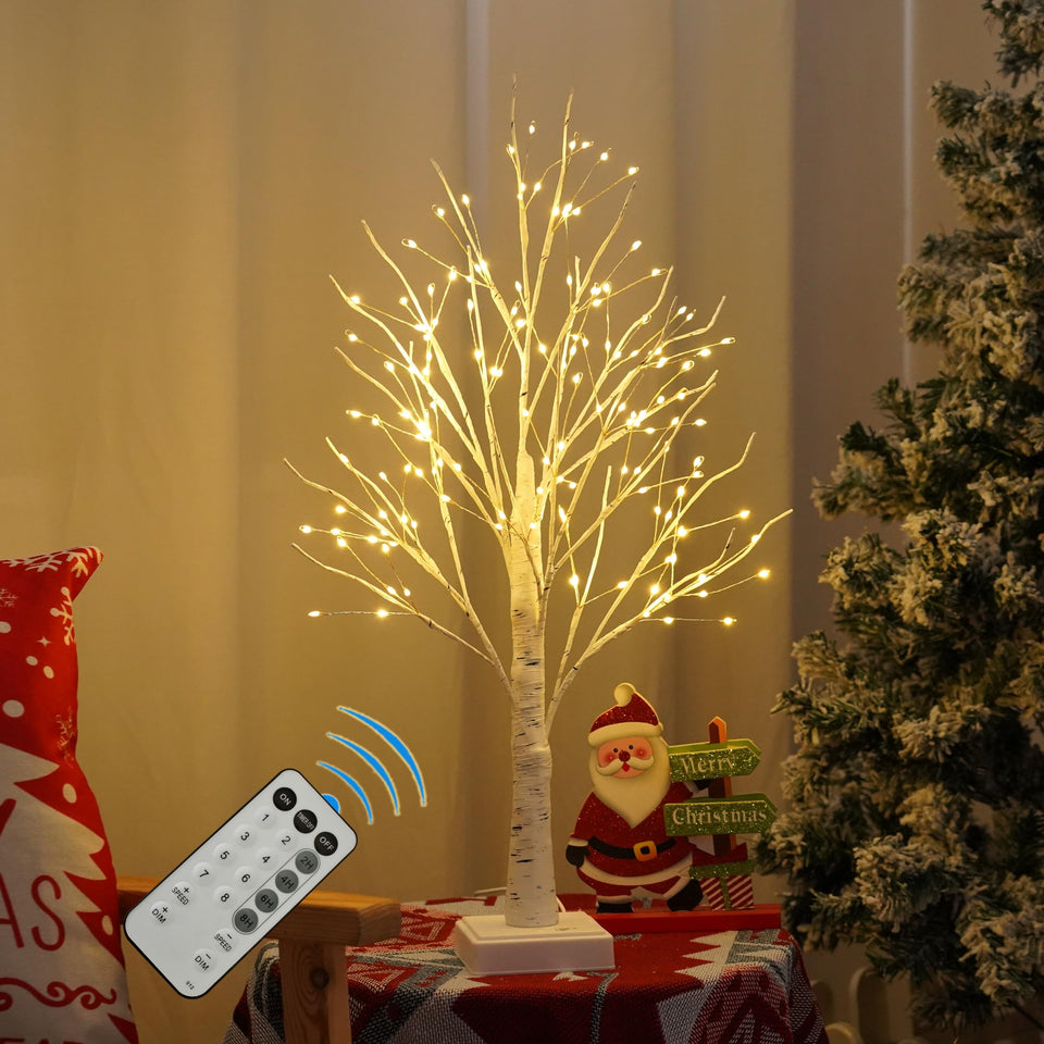 PXBNIUYA birch tree lights with remote control for easy ambience.