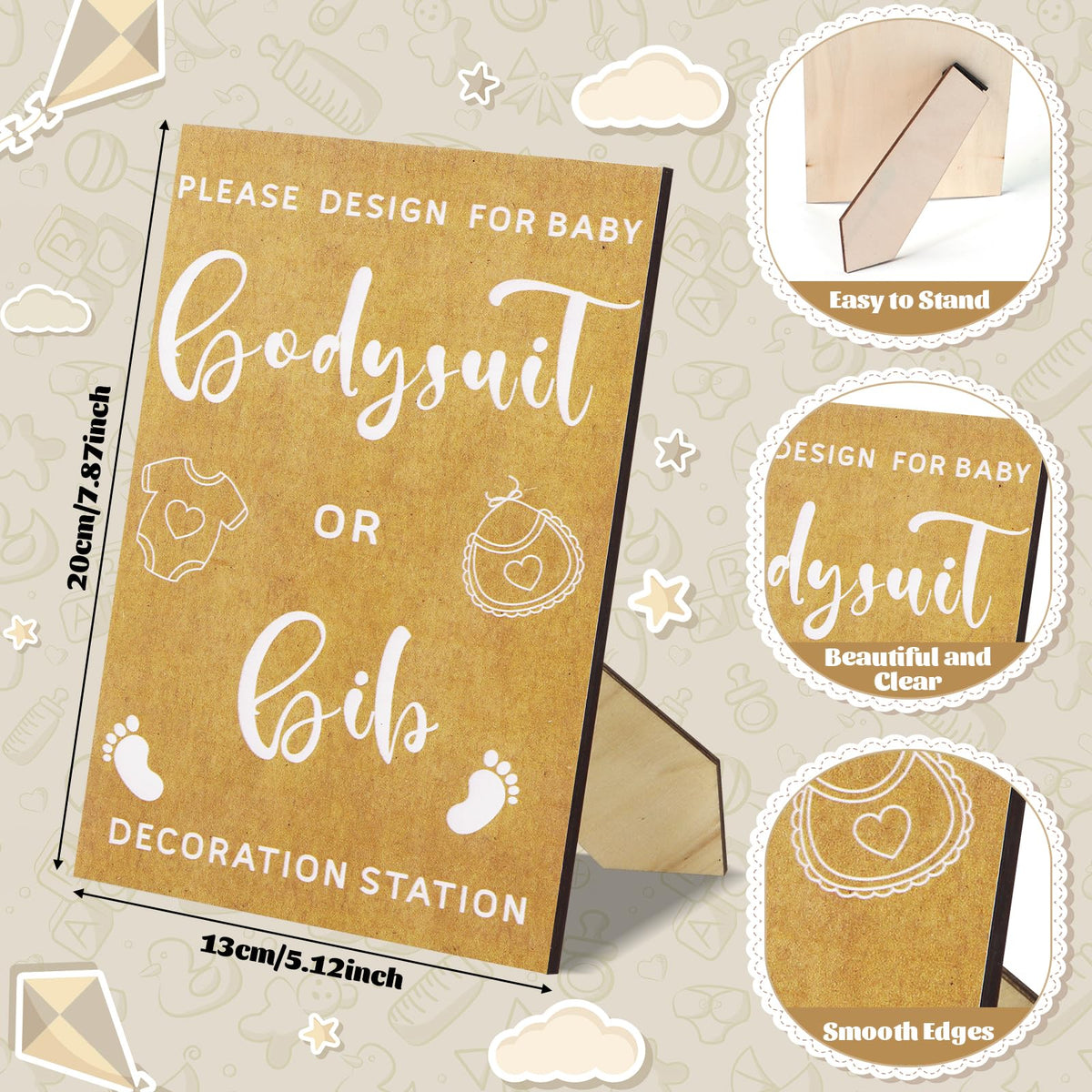 Pydeeirom baby bodysuits suitable for painting and keepsakes