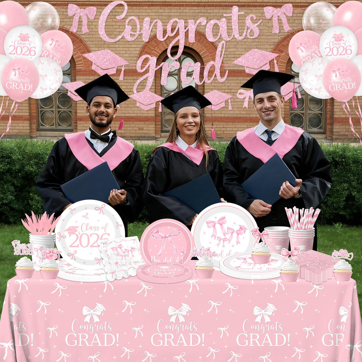 Pymurod pink balloons create color and festive mood for memorable photos.
