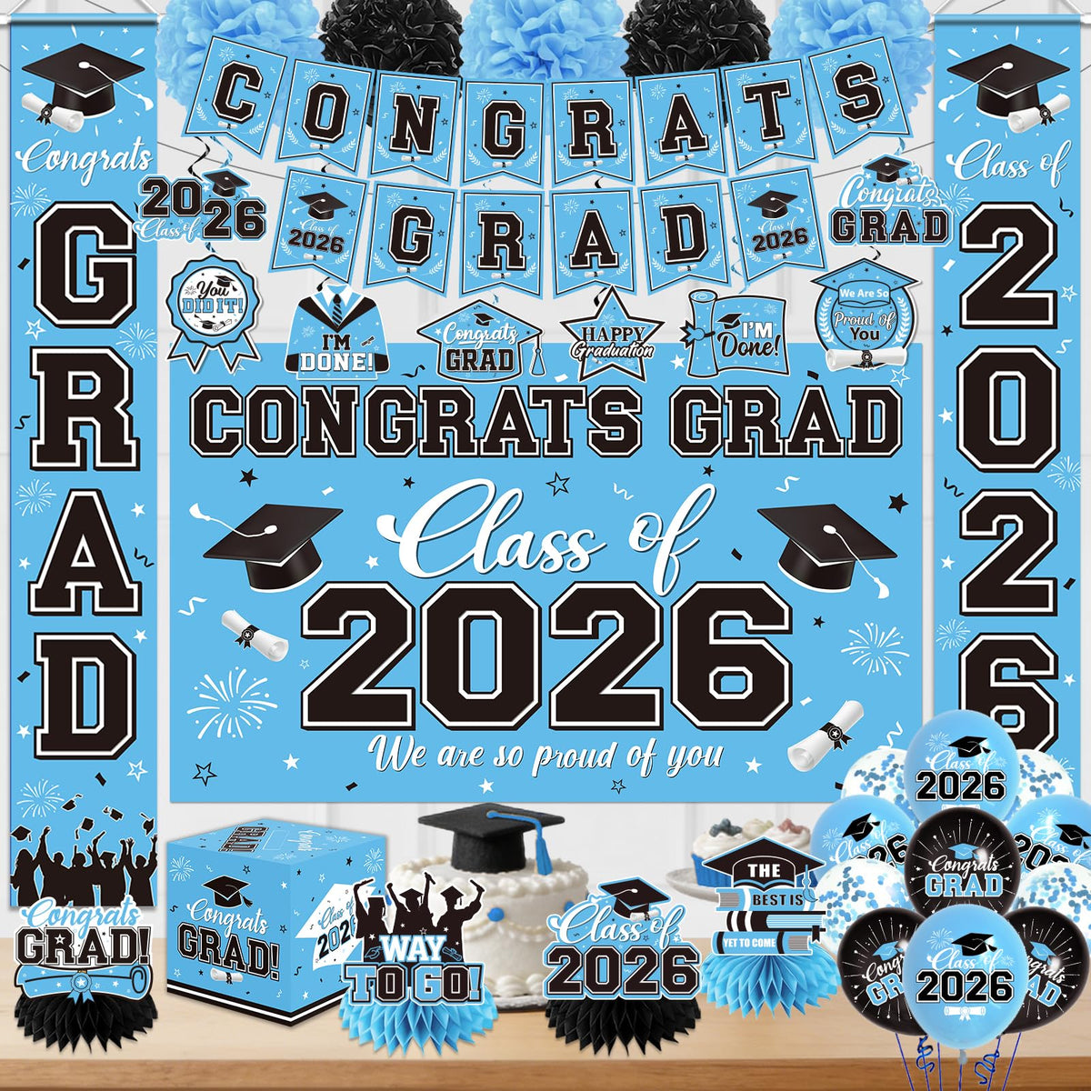 Pymurod class of 2026 backdrop creates a polished photo wall.