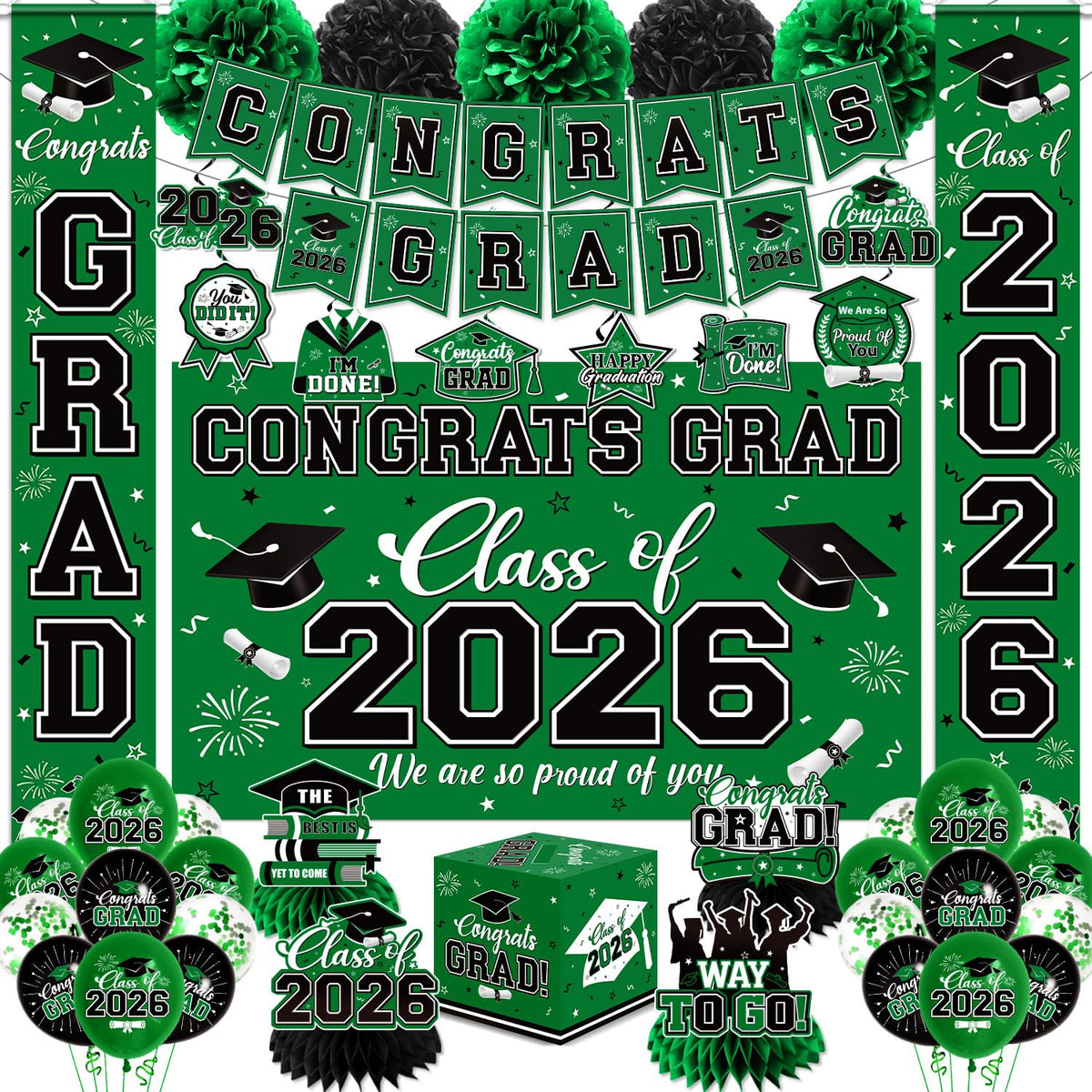 Pymurod graduation banner with Congrats Grad design for photo-worthy keepsakes
