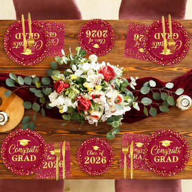 Pymurod graduation cups 2026 maroon gold sturdy for drinks.