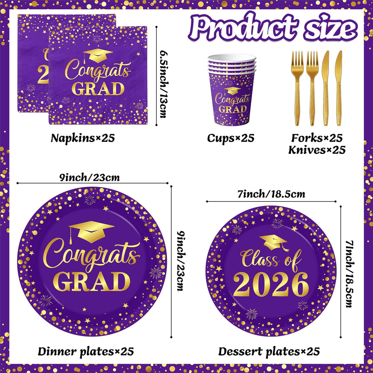 Pymurod graduation napkins 6.5in, absorbent and festive for easy cleanup after the ceremony
