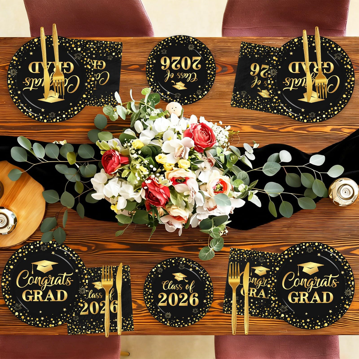 Pymurod 6.5-inch graduation napkins, absorbent and soft for quick cleanup.
