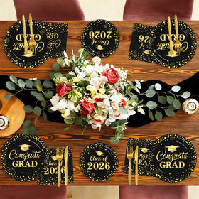Pymurod 6.5-inch graduation napkins, absorbent and soft for quick cleanup.