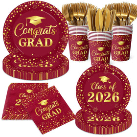 Pymurod graduation plates 2026 maroon and gold for easy serving.