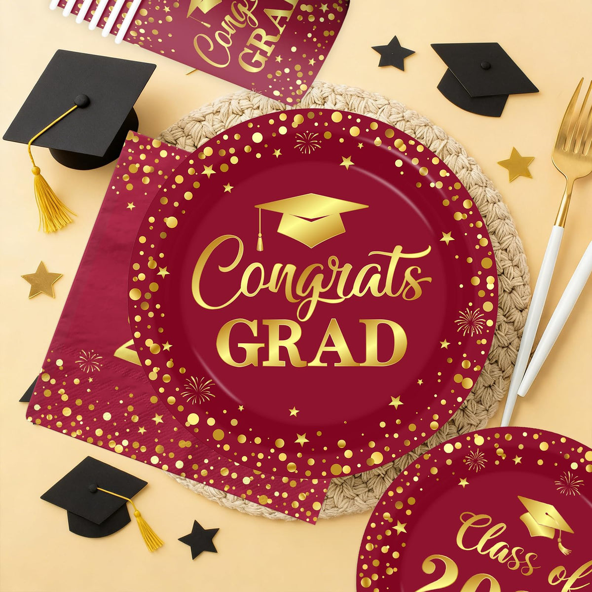 Pymurod graduation utensils 25-pack convenient for guests.