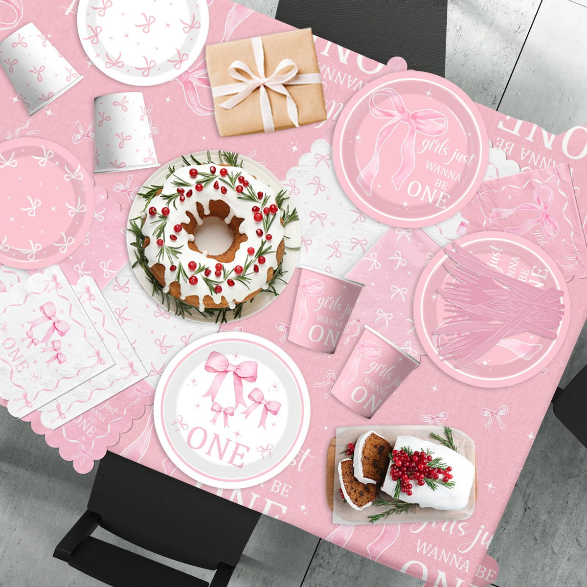 Pymurod pink bow dessert plates add sweetness while keeping snacks organized.