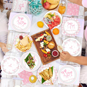 Pymurod Pink Bow Napkins for quick cleanup after treats.