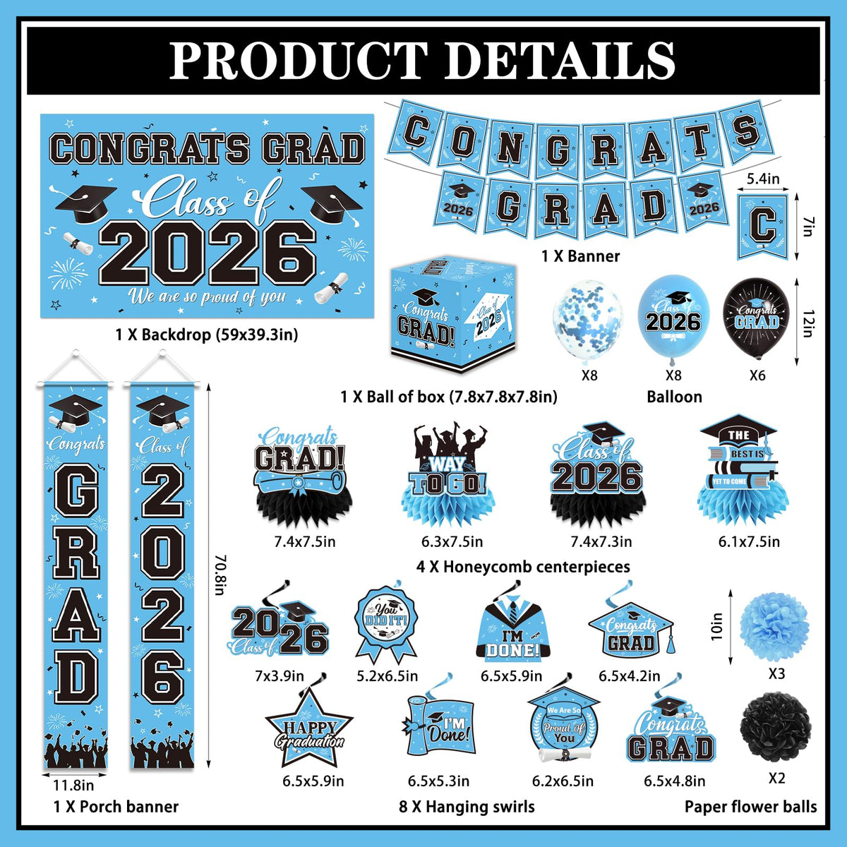 Pymurod porch banner decor frames entryways with celebratory flair.
