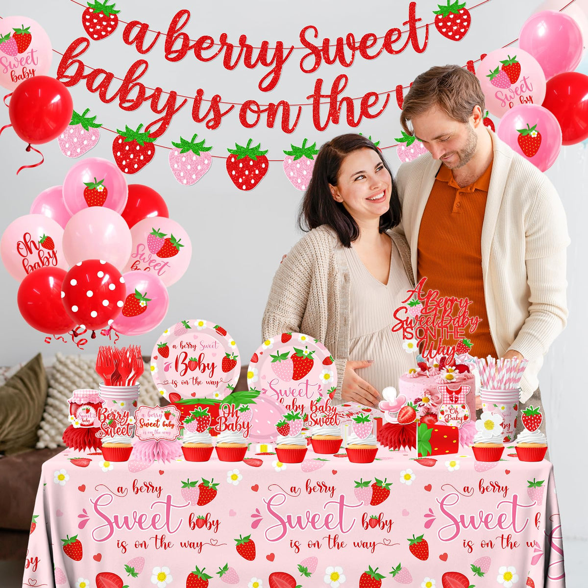 Pymurod strawberry tablecloth adds color while protecting surfaces