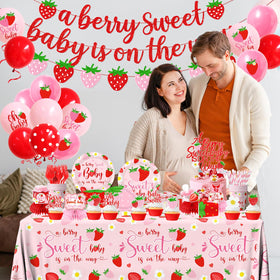 Pymurod strawberry tablecloth adds color while protecting surfaces