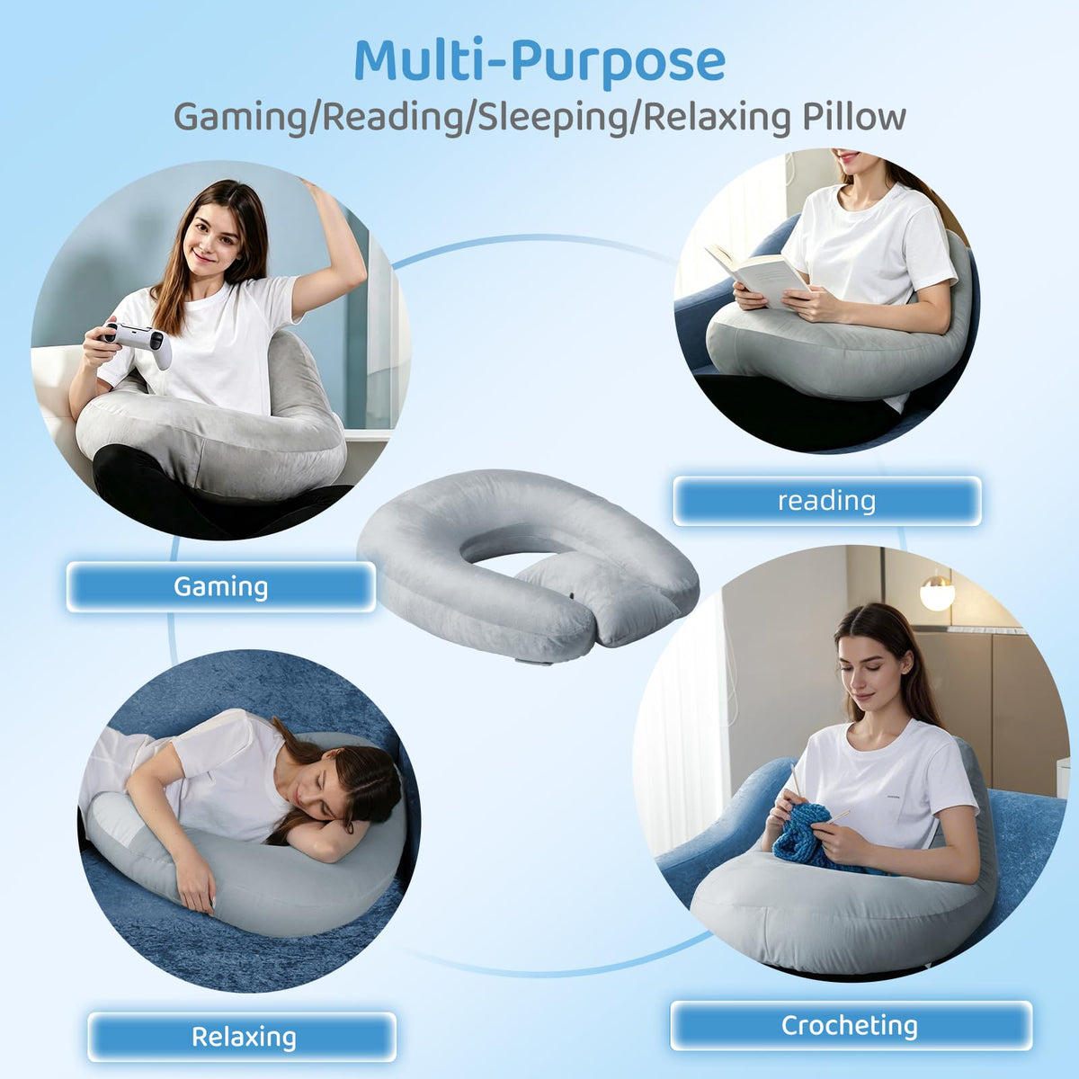 Pyurifai crochet pillow removable cover for quick cleaning.