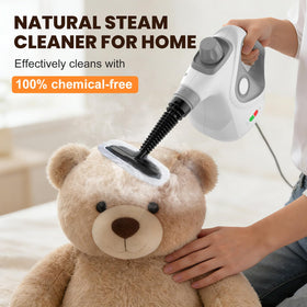 Pzmlu handheld steam cleaner used on multiple surfaces for versatility