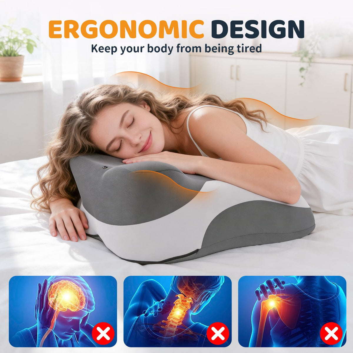 pzvdsog 27-degree incline pillow guides a natural prone sleeping position.