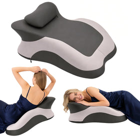 pzvdsog memory foam ergonomic wedge pillow provides targeted neck and back support during sleep.