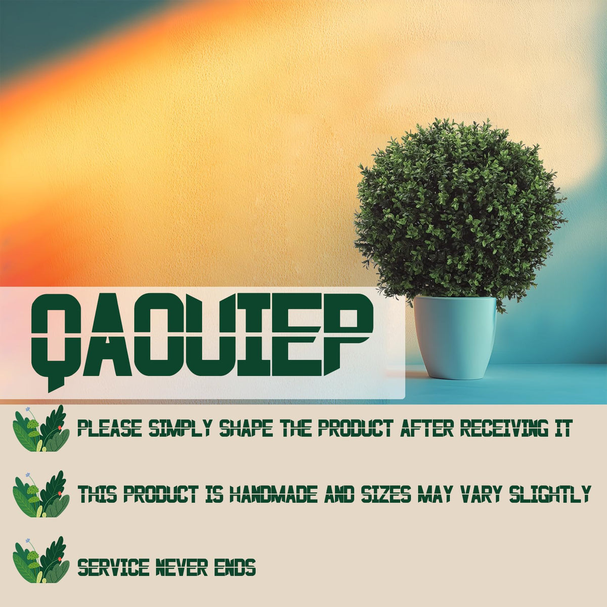 QAOUIEP topiary 26in adjustable branches for easy shaping.