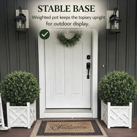 QAOUIEP topiary 26in UV-resistant finish resists sun and fading.