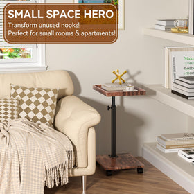 QAUUQQ C Table offers top and bottom storage for snacks and drinks